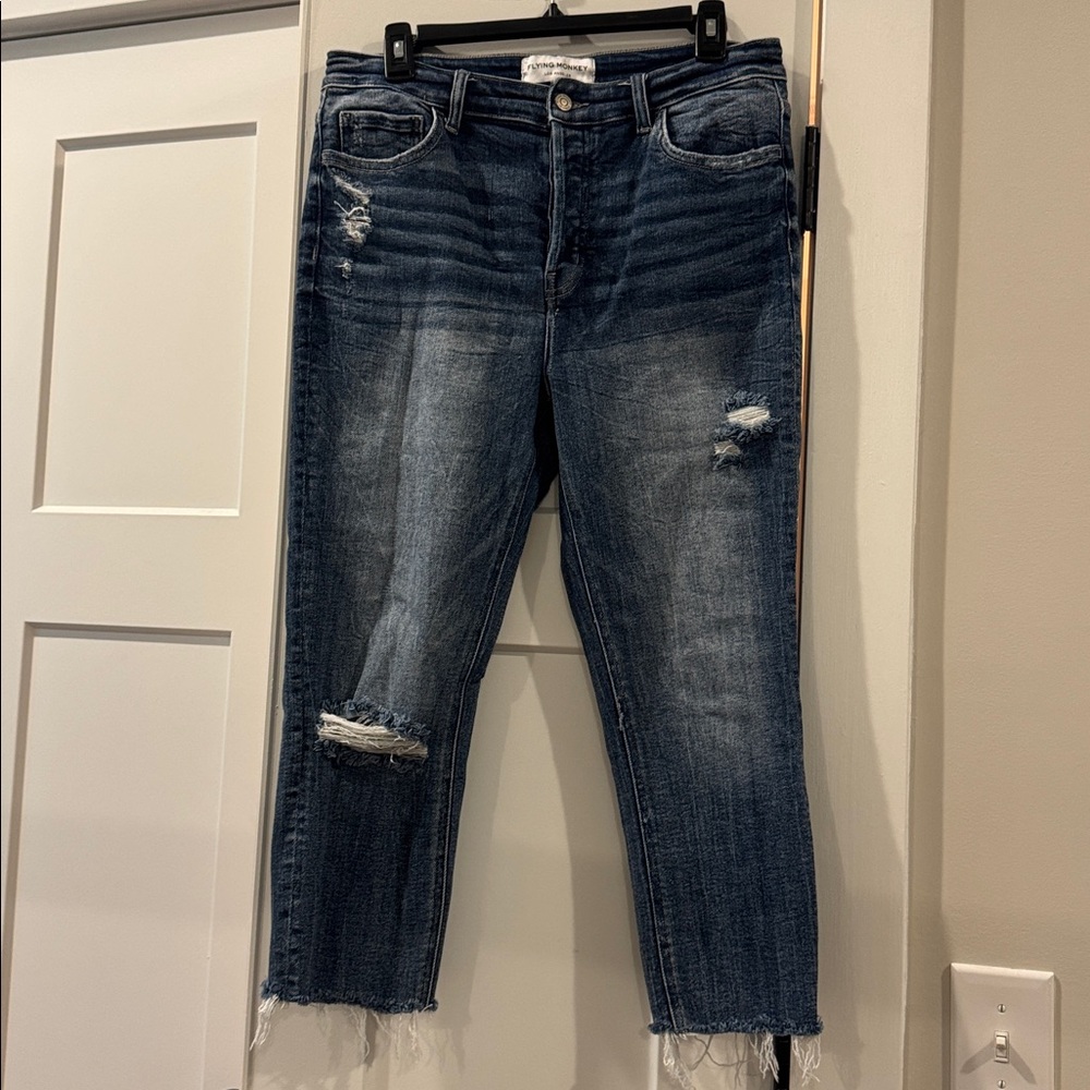 Flying Monkey Ripped Cropped Denim Jeans
